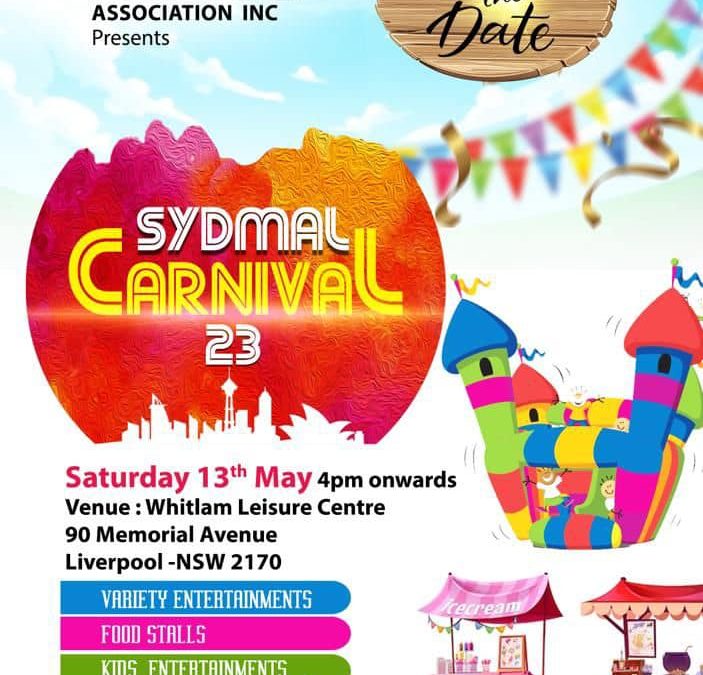 Please join – Sydmal Carnival on Saturday May 13th